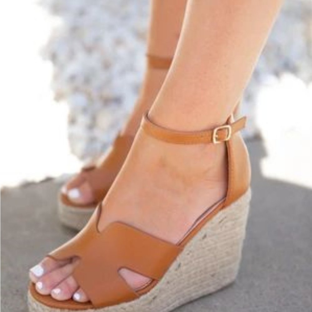 New LLACIE Kayleen Brown Espadrilles Wedges 7 - Picture 3 of 8